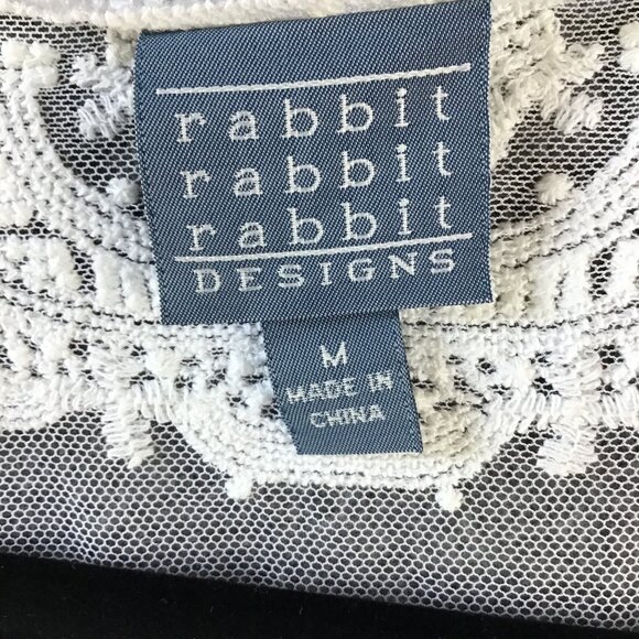 Rabbit Rabbit Rabbit Elbow Sleeve Ivory Lace Shrug Jacket Top Sz L - Picture 3 of 9